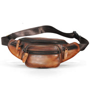 Retro leather shoulder messenger bag, view 3 - MRSLM