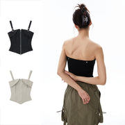 women's slim fit zipper vest, view 5 - MRSLM