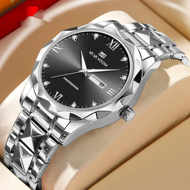 men's double calendar quartz watch, view 8 - MRSLM
