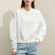 loose crewneck printed pullover, view 7 - MRSLM
