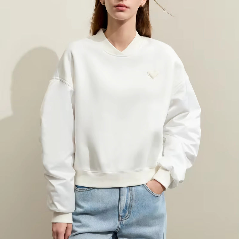 loose crewneck printed pullover, view 7 - MRSLM