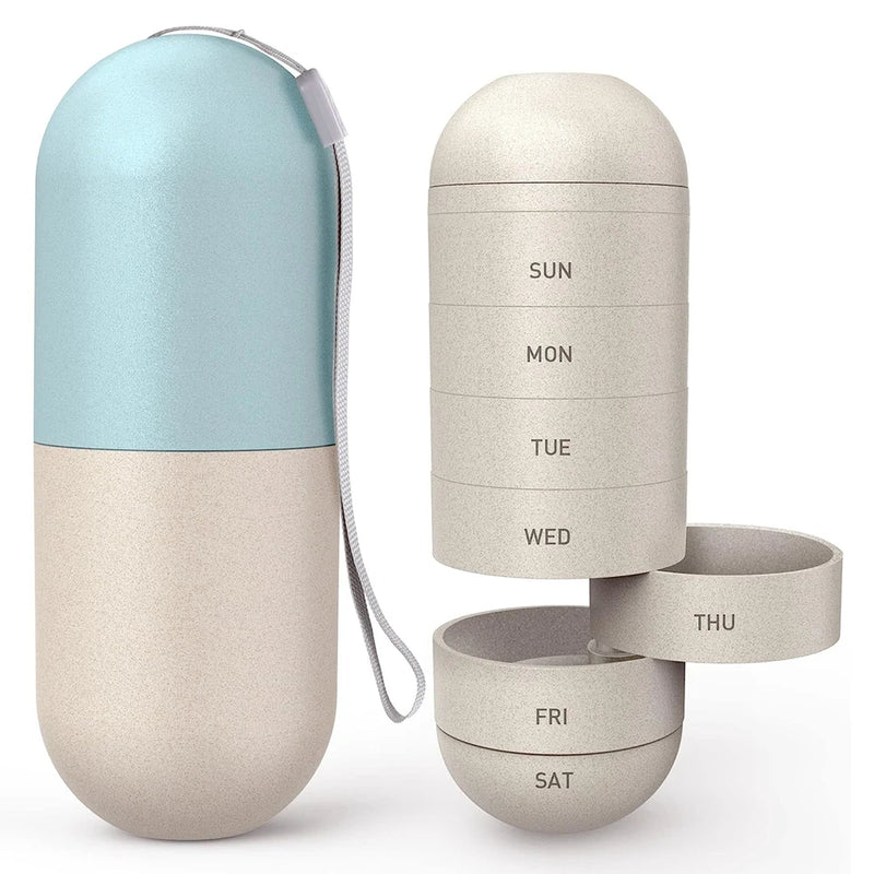 portable weekly pill organizer, view 6 - MRSLM