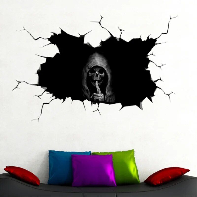 halloween skull decal, view 6 - MRSLM