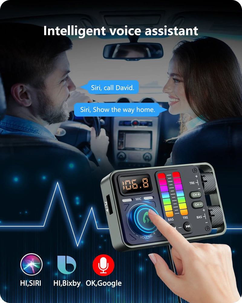 bluetooth 5.3 fm transmitter with pd20w car charger, view 7 - MRSLM