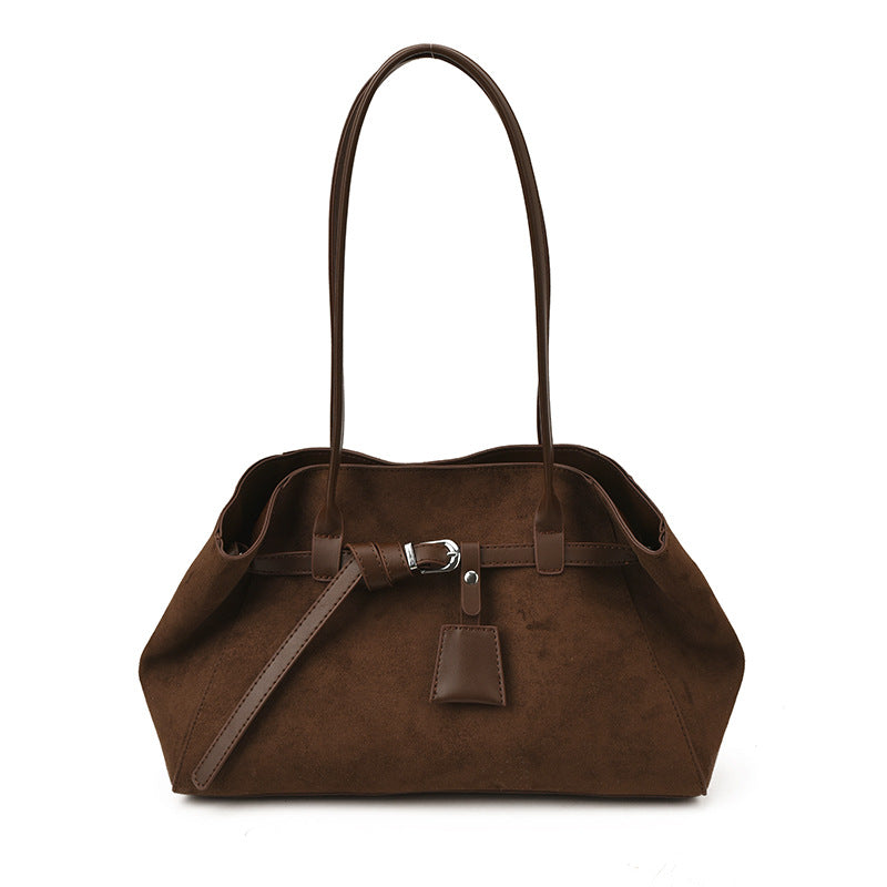 Women's frosted suede-look tote bag, view 7 - MRSLM