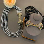ball bow fashion necklace, view 2 - MRSLM