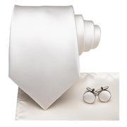White silk necktie set, view 5 - MRSLM