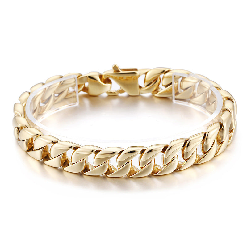 men's polished steel bracelet, view 4 - MRSLM