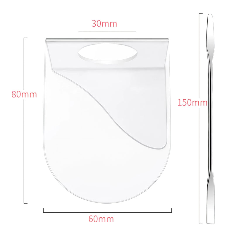 acrylic transparent makeup palette with spatula, view 2 - MRSLM