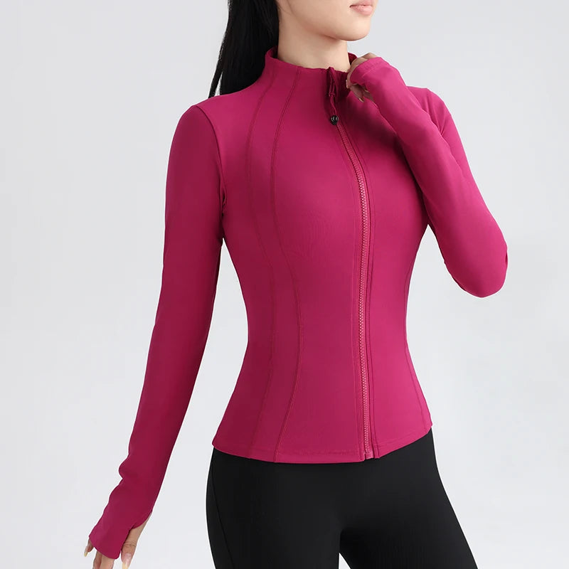 women's full zip running jacket, view 3 - MRSLM