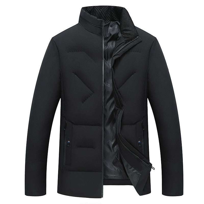 Men's stand collar cotton-padded jacket, view 2 - MRSLM
