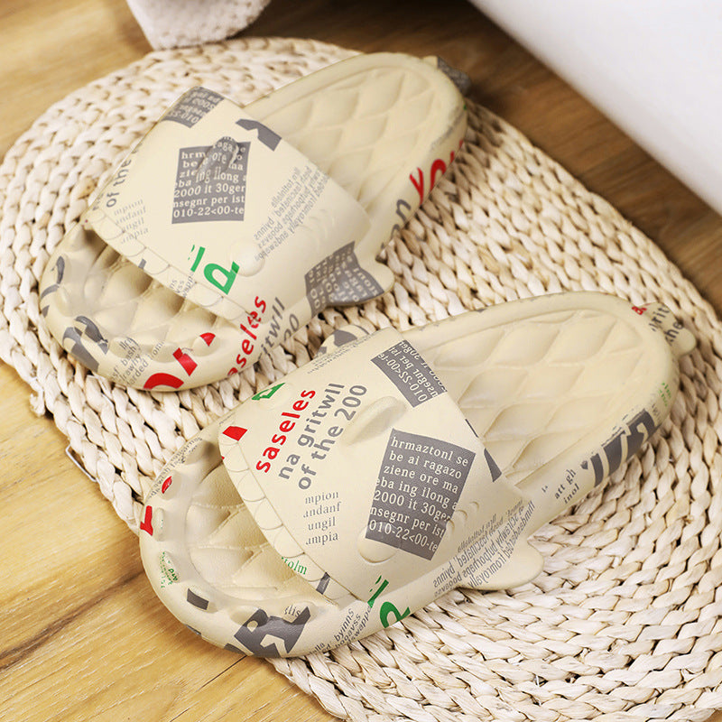cute shark couple slide slippers, view 9 - MRSLM