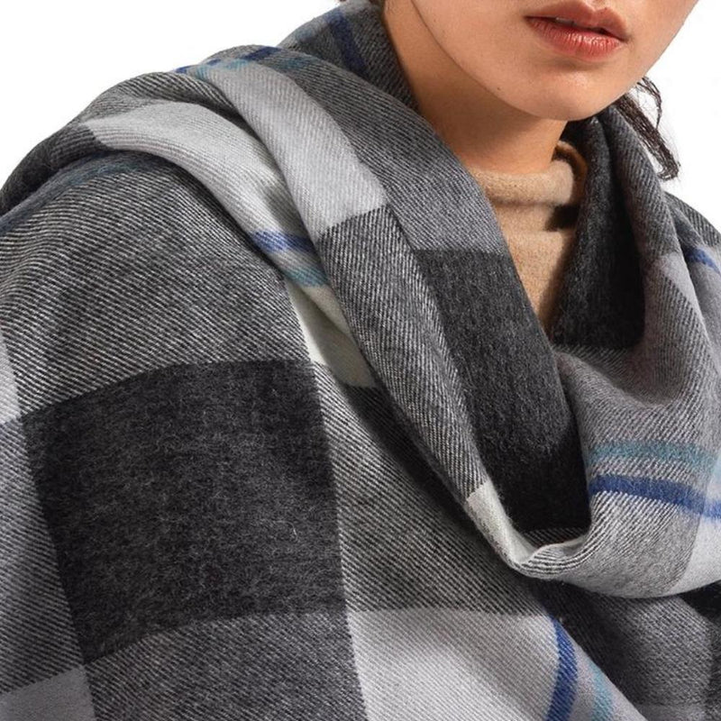 elegant plaid wool shawl - MRSLM