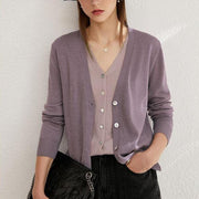 minimalist v-neck wool blend cardigan - MRSLM
