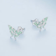 mint green butterfly earrings, view 3 - MRSLM