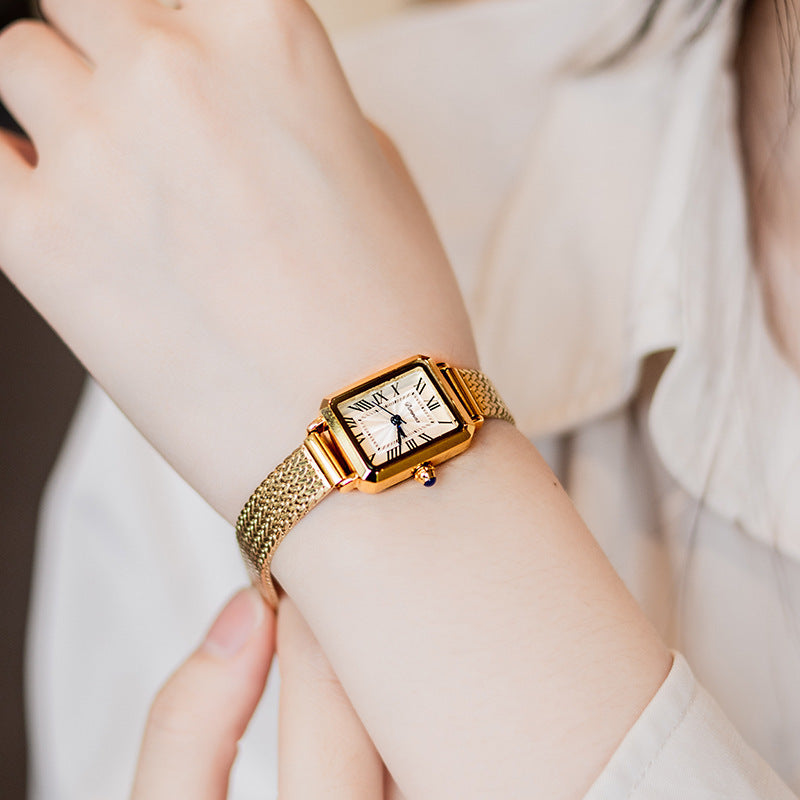 Women's rectangular Milan mesh belt watch, view 4 - MRSLM