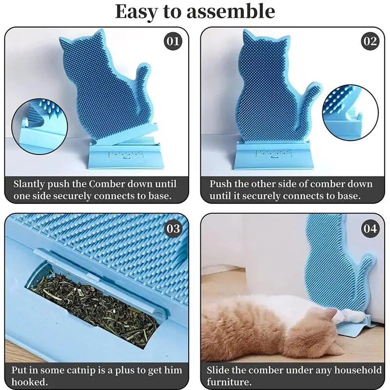 self-grooming catnip massage comb, view 7 - MRSLM