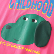 cartoon dog long tee with 3d ears, view 5 - MRSLM