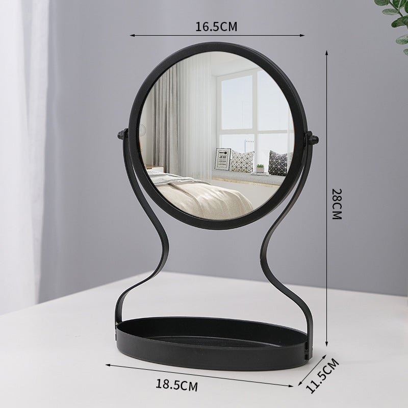 metal vanity mirror with jewelry storage, view 7 - MRSLM