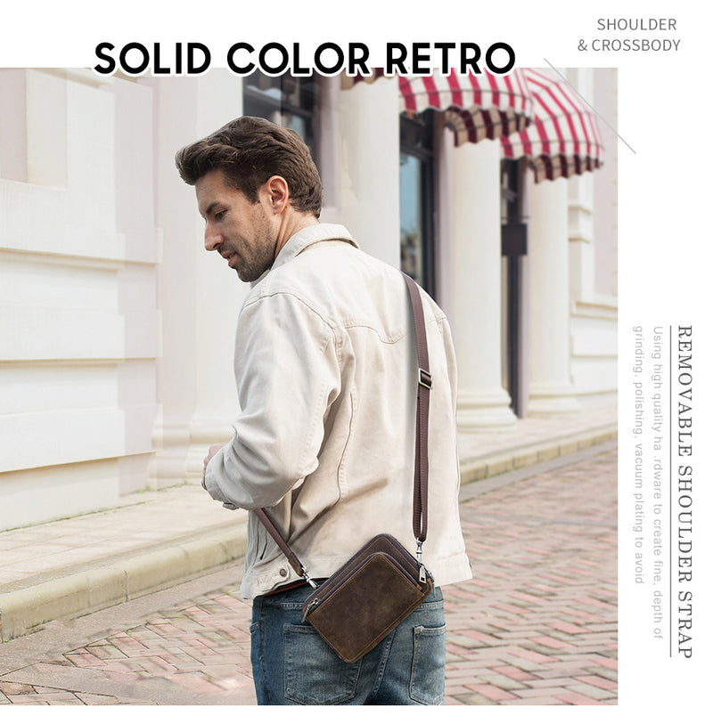 retro cowhide phone bag, view 9 - MRSLM