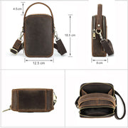 men's retro leather messenger bag, view 3 - MRSLM