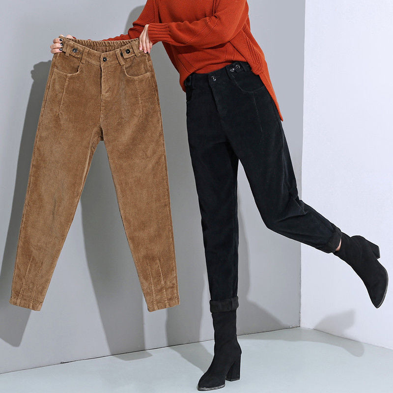 Women's high-waist corduroy harem pants, view 8 - MRSLM