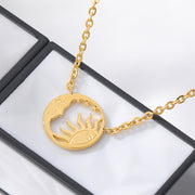 moon and sun coin pendant necklace, view 8 - MRSLM