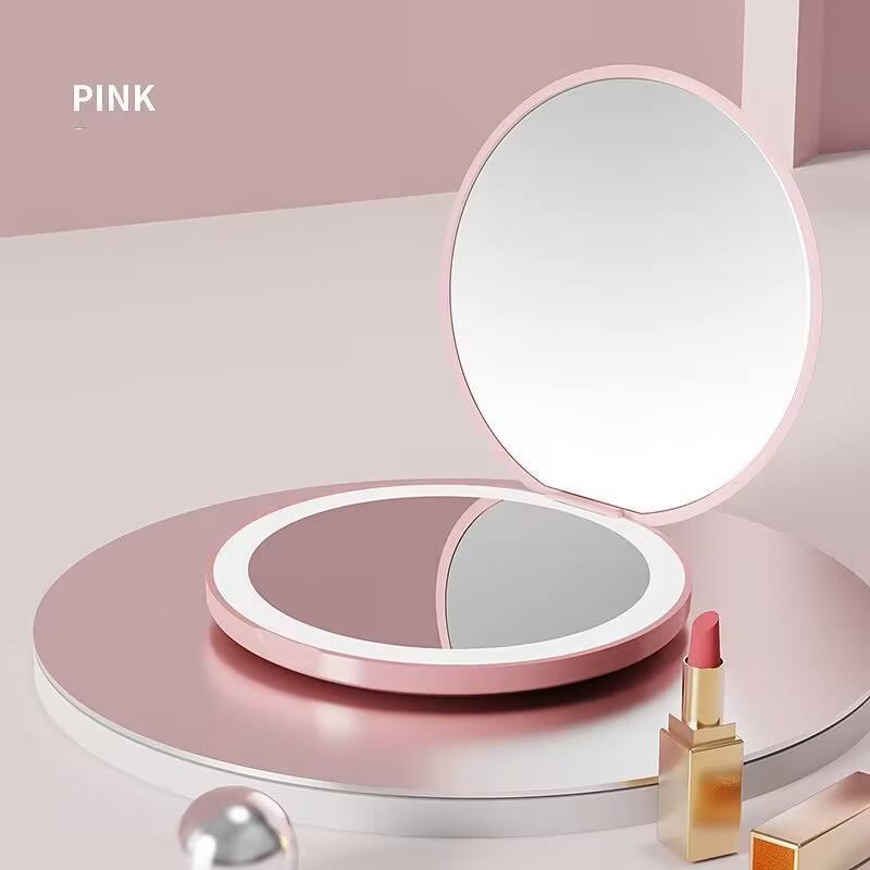 led light foldable makeup mirror, view 3 - MRSLM