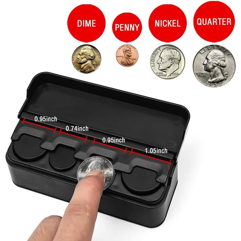 compact black euro coin organizer for car, view 5 - MRSLM