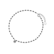 pearl charm s925 silver anklet, view 6 - MRSLM