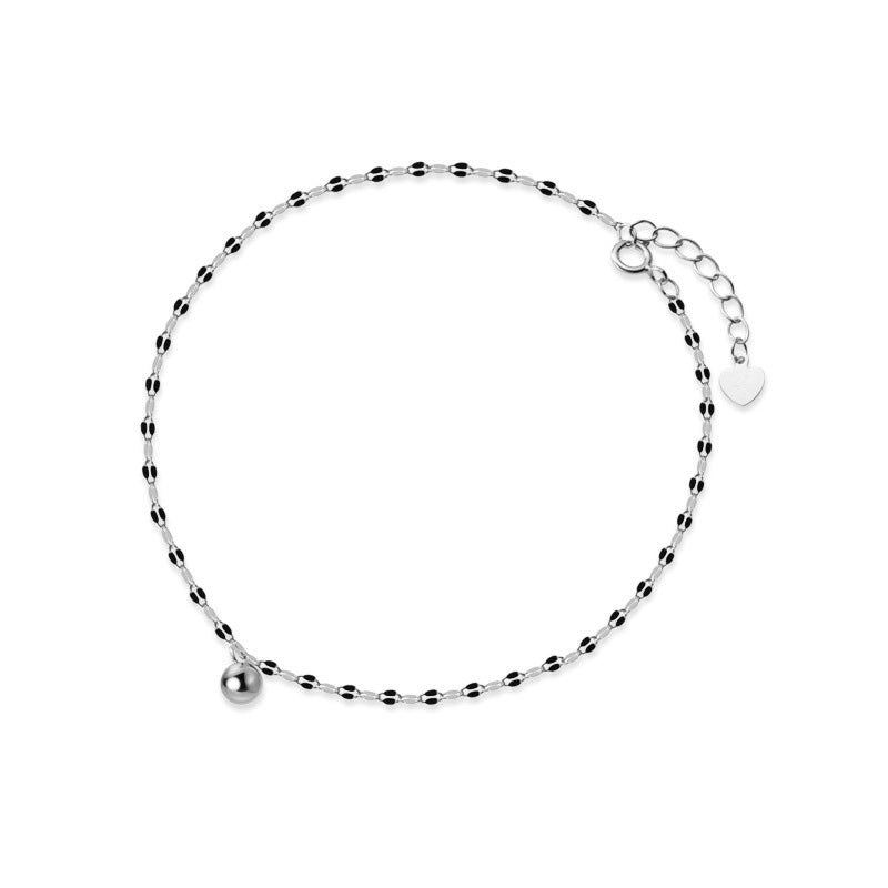 pearl charm s925 silver anklet, view 6 - MRSLM