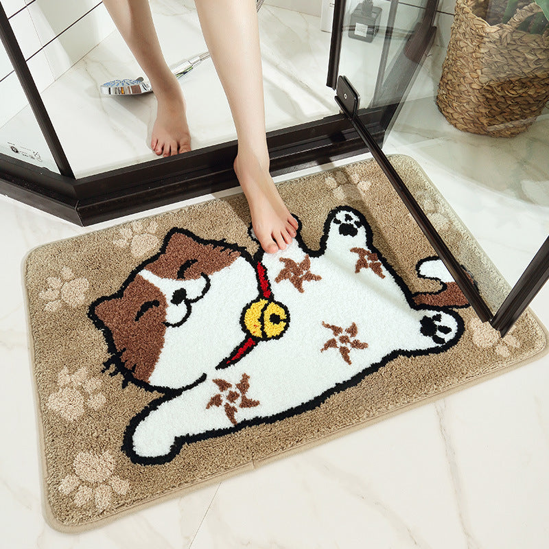 Cartoon flocking non-slip bathroom mat, view 4 - MRSLM