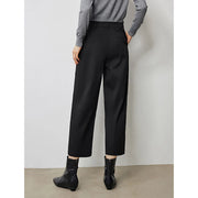 women's ankle-length black casual pants, view 7 - MRSLM