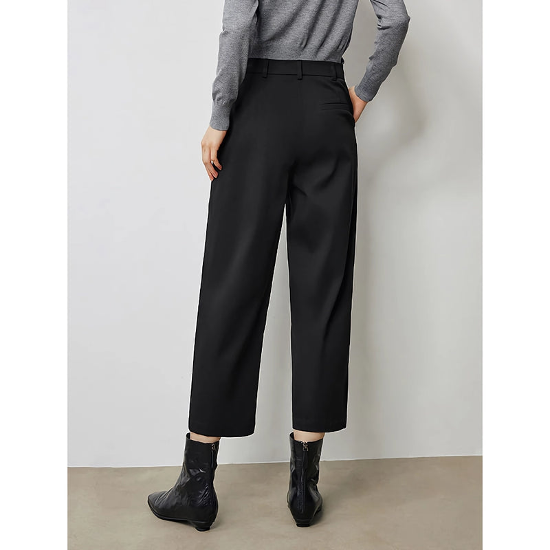 women's ankle-length black casual pants, view 7 - MRSLM