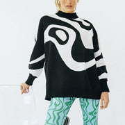 Striped turtleneck oversized sweater - MRSLM