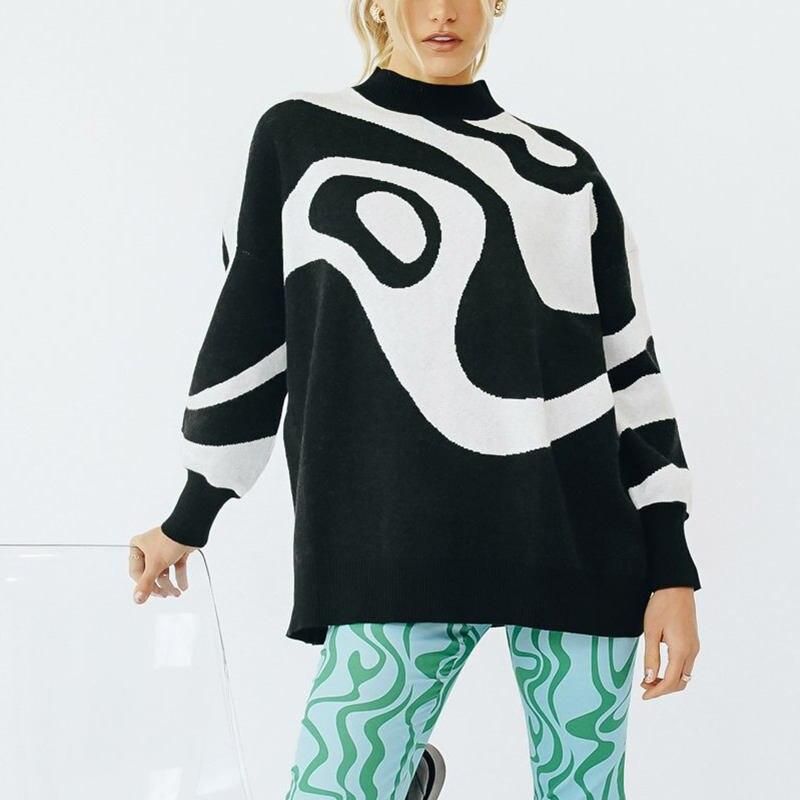 Striped turtleneck oversized sweater - MRSLM