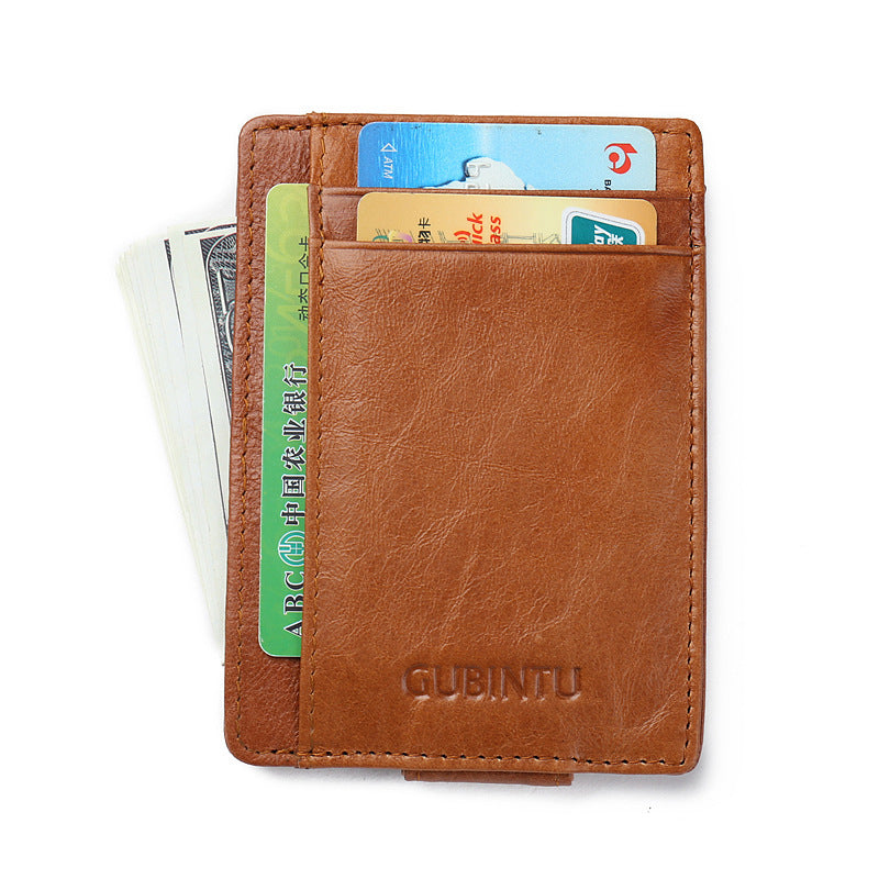 men's thin leather money clip wallet, view 12 - MRSLM
