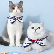 Handmade navy crochet collar, view 4 - MRSLM