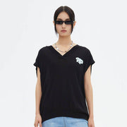 V-neck knit vest for women, view 3 - MRSLM