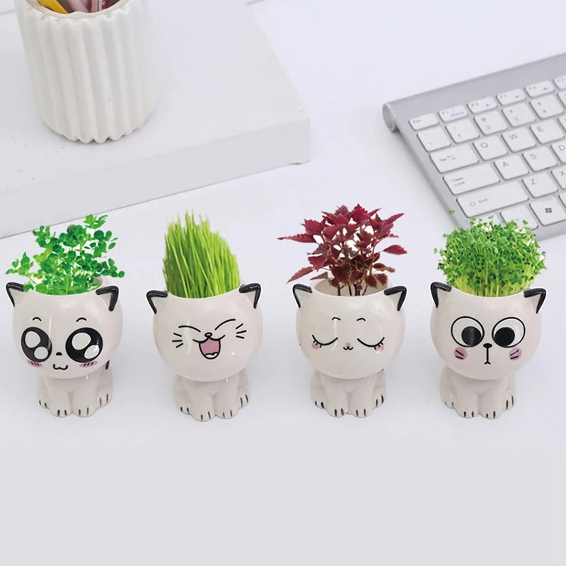cat ceramic plant pot, view 10 - MRSLM