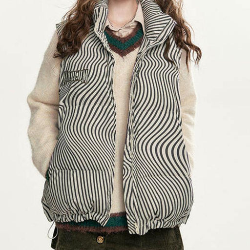 striped detachable down vest - MRSLM
