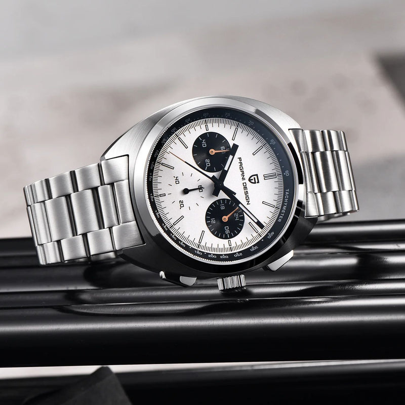 men's panda dial chronograph watch, view 6 - MRSLM