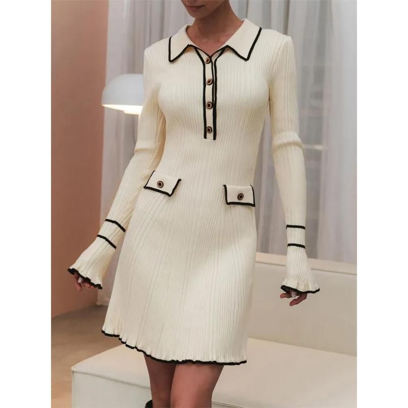 Ruffled knit mini dress, view 7 - MRSLM