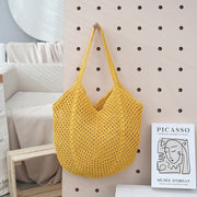 hollow-out knitted tote bag for women, view 2 - MRSLM