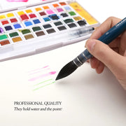 4-piece squirrel and horse hair watercolor brush set, view 5 - MRSLM