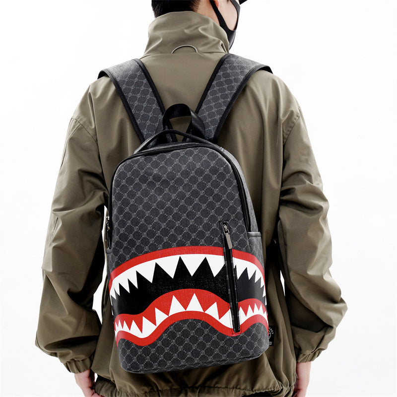 shark backpack for men, view 3 - MRSLM