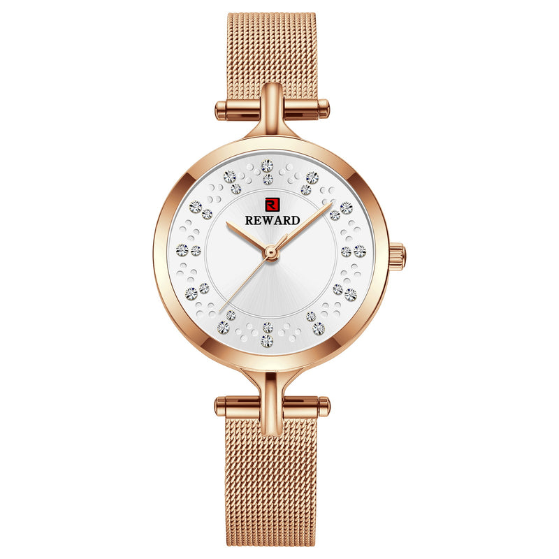 ladies rhinestone mesh strap quartz watch, view 4 - MRSLM