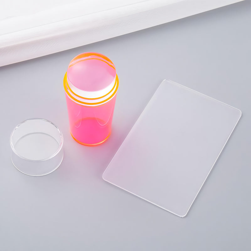 silicone nail art stamper set with scraper, view 3 - MRSLM