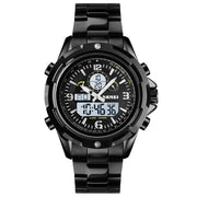 sports steel band dual display watch, view 5 - MRSLM