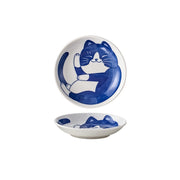 lucky cat ceramic dish, view 2 - MRSLM